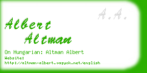 albert altman business card